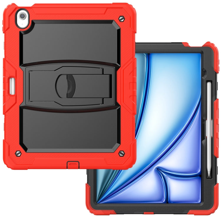 For iPad Air 13 2025 / 2024 Silicone Hydric PC Tablet Case with Shoulder Strap & Holder(Red) - iPad Air 13 2025 / 2024 Cases by PMC TechLife | Online Shopping South Africa | PMC TechLife | Buy Now Pay Later Mobicred
