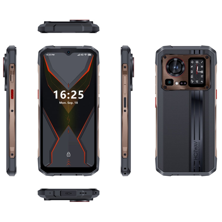 HOTWAV Cyber 15, 12GB+256GB, IP68/IP69K Rugged Phone, 6280mAh, 6.6 inch Android 13 MediaTek MT6789 Helio G99 Octa Core, Network: 4G, NFC, OTG(Brone Gold) - Other by HOTWAV | Online Shopping South Africa | PMC Jewellery | Buy Now Pay Later Mobicred