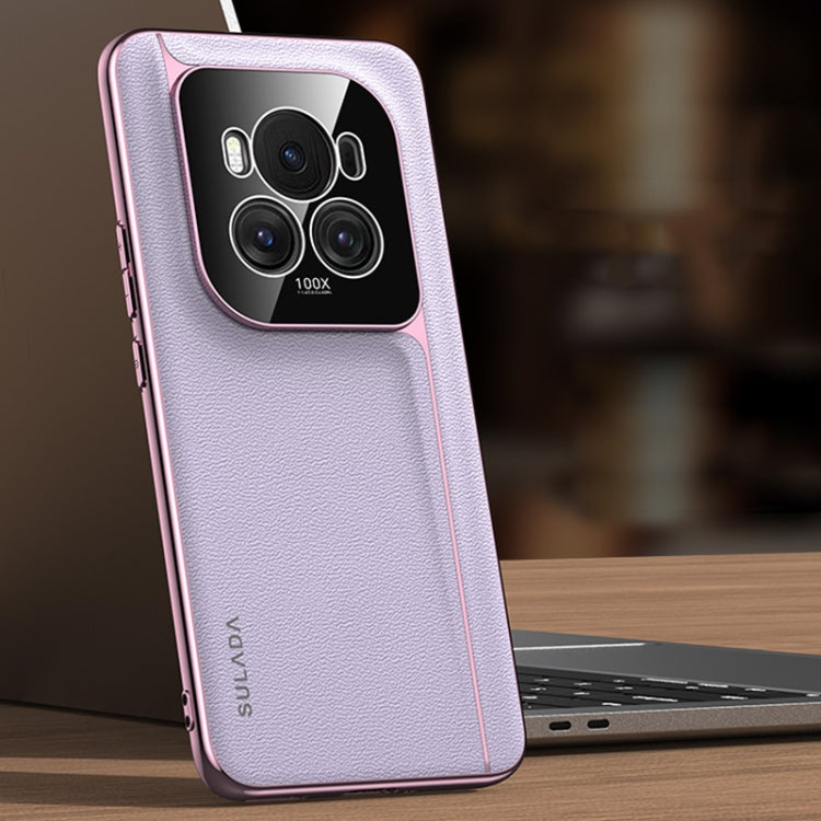 For Honor Magic6 SULADA Frameless Top Layer Cowhide Leather + PC Phone Case(Purple) - free shipping - PMC Jewellery - Order now!