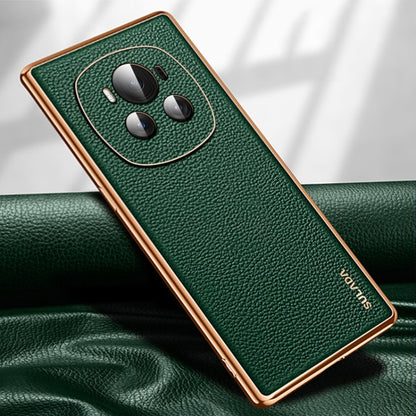 For Honor Magic6 SULADA TPU + Litchi Texture Leather Phone Case(Green) - Honor Cases by SULADA | Online Shopping South Africa | PMC Jewellery | Buy Now Pay Later Mobicred