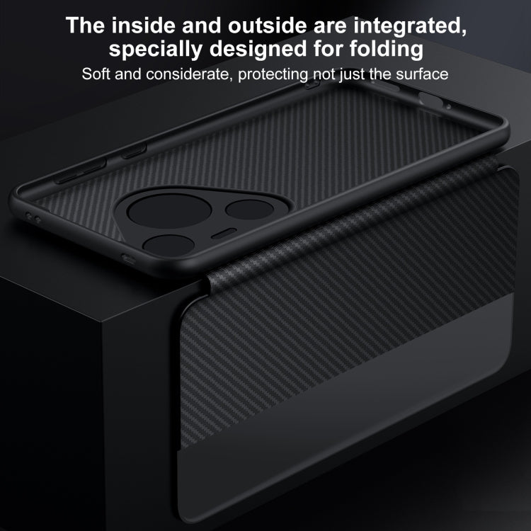 For Huawei Mate 70 RS Ultimate SULADA Kevlar 600D Texture Smart Window Leather Phone Case(Black) - free shipping - PMC TechLife - Order now!