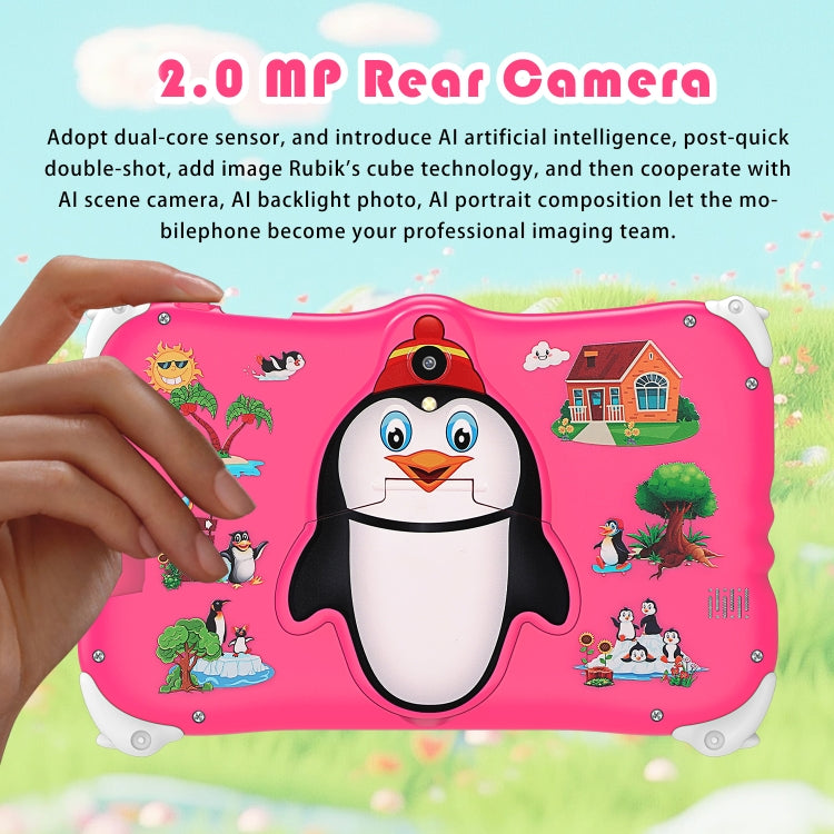 Penguin 7 inch WiFi Kids Tablet PC, 2GB+16GB, Android 7.1 MT6735 Octa Core CPU(Pink) -  by PMC Jewellery | Online Shopping South Africa | PMC Jewellery | Buy Now Pay Later Mobicred
