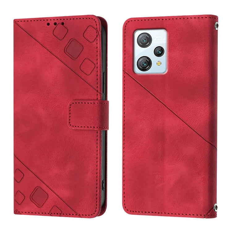 For Blackview A53 Skin Feel Embossed Leather Phone Case(Red) - More Brand by PMC Jewellery | Online Shopping South Africa | PMC Jewellery | Buy Now Pay Later Mobicred