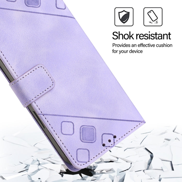 For Blackview A53 Skin Feel Embossed Leather Phone Case(Light Purple) - More Brand by PMC TechLife | Online Shopping South Africa | PMC TechLife | Buy Now Pay Later Mobicred