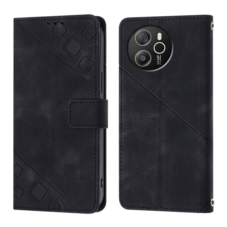 For Blackview Shark 8 Skin Feel Embossed Leather Phone Case(Black) - More Brand by PMC Jewellery | Online Shopping South Africa | PMC Jewellery | Buy Now Pay Later Mobicred