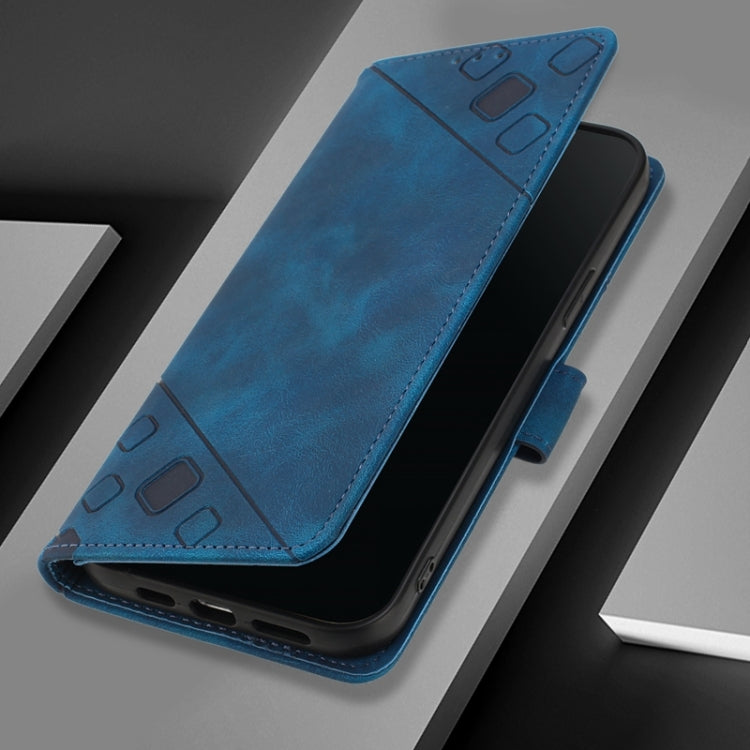 For Blackview Wave 6C Skin Feel Embossed Leather Phone Case(Blue) - More Brand by PMC TechLife | Online Shopping South Africa | PMC TechLife | Buy Now Pay Later Mobicred