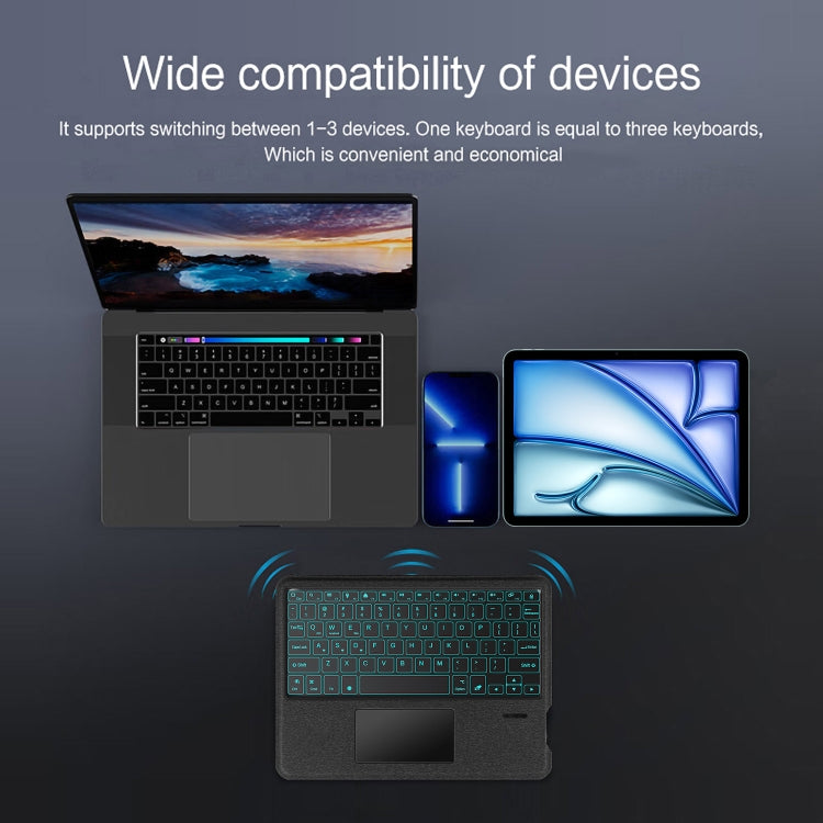 For iPad Pro 11 2024 Intelligent Detachable Touch Bluetooth Keyboard Leather Tablet Case with Backlight/Pen Slot(Black) - For iPad Pro by PMC TechLife | Online Shopping South Africa | PMC TechLife | Buy Now Pay Later Mobicred