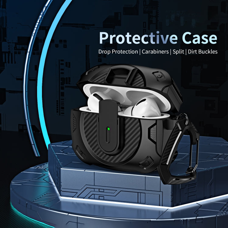 For AirPods Pro 2 Lock Shockproof Bluetooth Earphone Protective Case(Black White) - For AirPods Pro 2 by PMC Jewellery | Online Shopping South Africa | PMC Jewellery | Buy Now Pay Later Mobicred