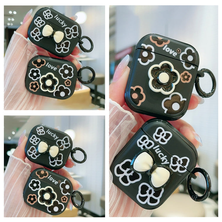 For AirPods Pro 2 / Pro 3D Colorful Pattern Bluetooth Earphone Protective Case(Black Bow) - For AirPods Pro 2 by PMC Jewellery | Online Shopping South Africa | PMC Jewellery | Buy Now Pay Later Mobicred