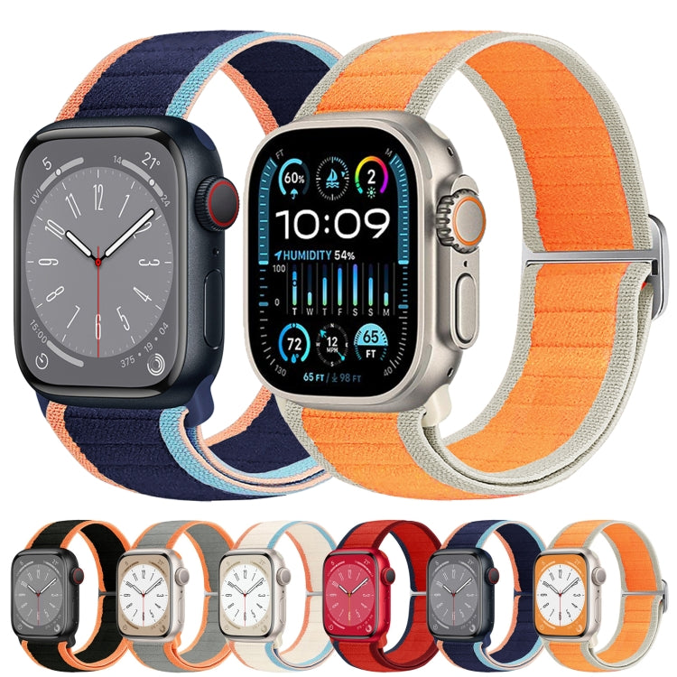 For Apple Watch Ultra 49mm Nylon Elastic Buckle Watch Band(Dark Navy Blue) - Watch Bands by PMC Jewellery | Online Shopping South Africa | PMC Jewellery | Buy Now Pay Later Mobicred