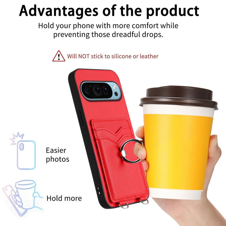 For Google Pixel 9 / 9 Pro R20 Ring Card Holder Phone Case(Red) - Google Cases by PMC TechLife | Online Shopping South Africa | PMC TechLife | Buy Now Pay Later Mobicred