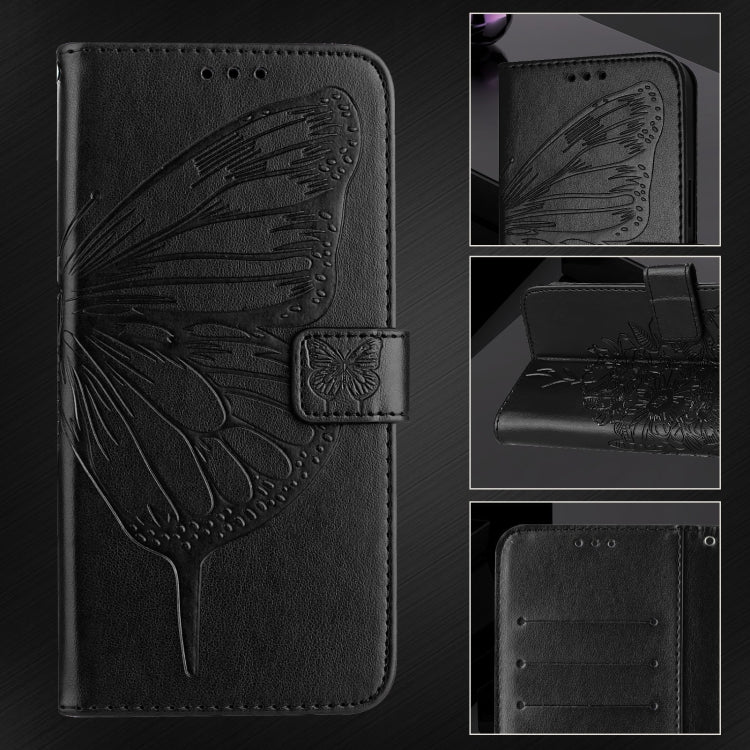 For Blackview A52 Embossed Butterfly Leather Phone Case(Black) - More Brand by PMC Jewellery | Online Shopping South Africa | PMC Jewellery | Buy Now Pay Later Mobicred