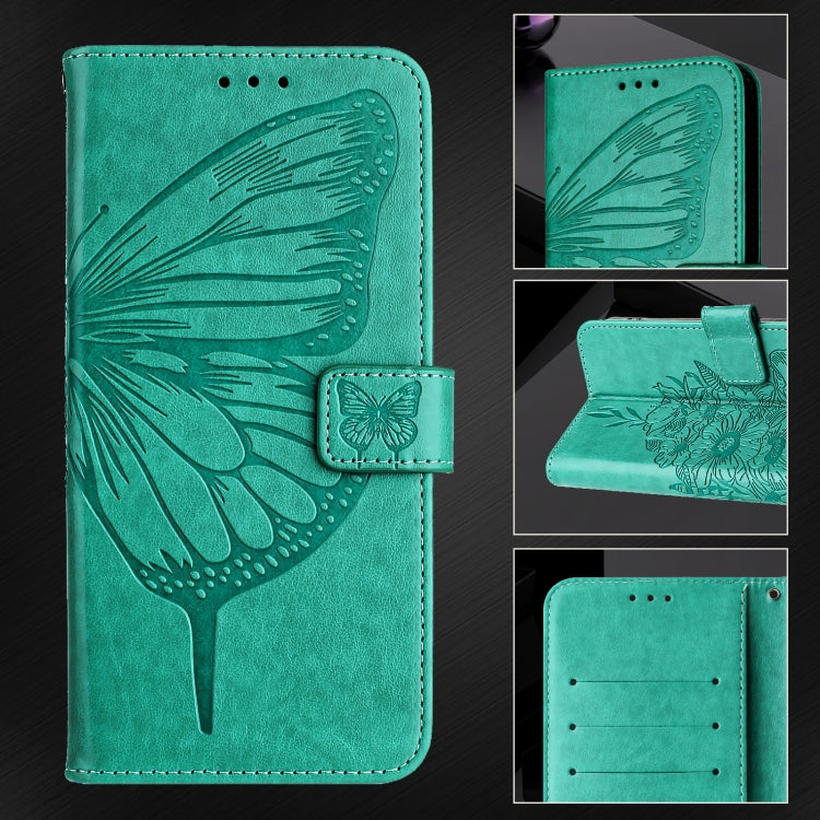 For Blackview A53 Embossed Butterfly Leather Phone Case(Green) - More Brand by PMC TechLife | Online Shopping South Africa | PMC TechLife | Buy Now Pay Later Mobicred