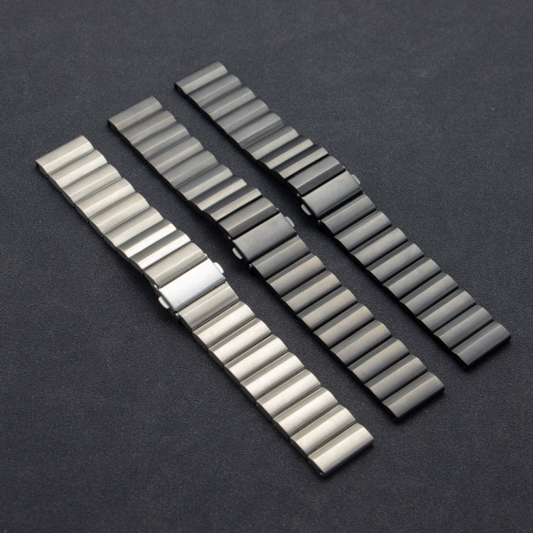 22mm Three Plants Flat Buckle Titanium Alloy Watch Band(Silver) - free shipping - PMc TechLife - Order now!