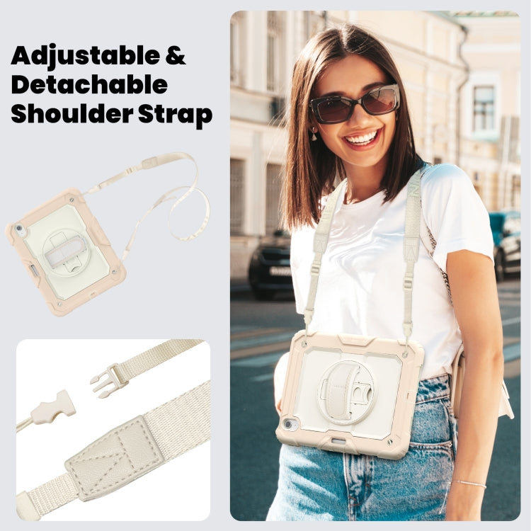 For iPad Air 11 2024 Silicone Hybrid PC Tablet Case with Shoulder Strap(Beige + Rose Gold) - iPad Air 11 2024 Cases by PMC TechLife | Online Shopping South Africa | PMC TechLife | Buy Now Pay Later Mobicred