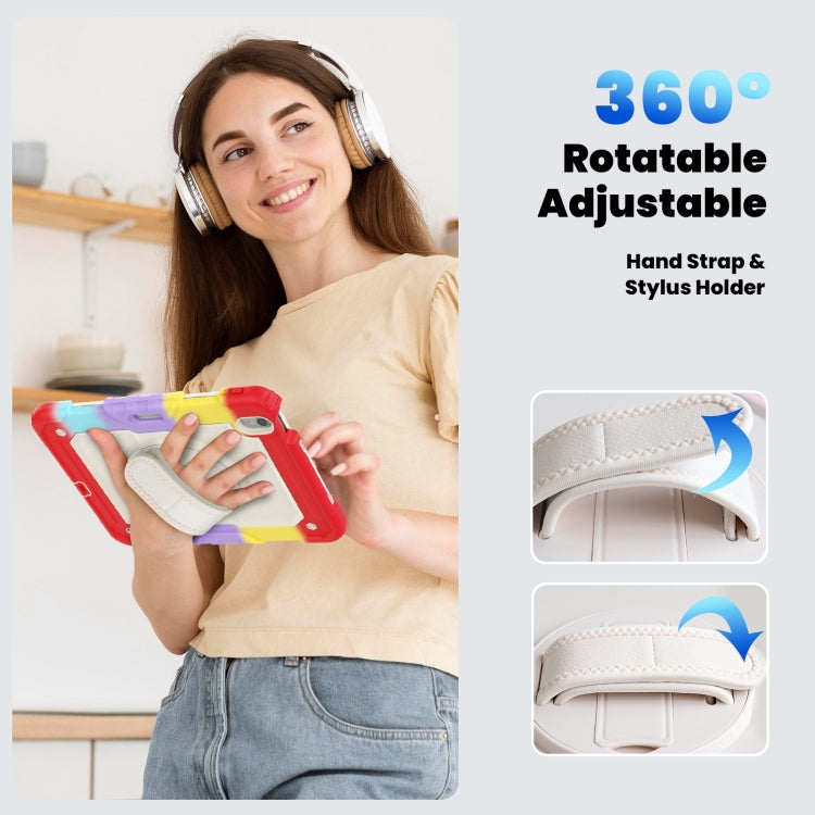 For iPad Air 11 2025 / 2024 Turntable Holder Silicone Hybrid PC Tablet Case with Shoulder Strap(Camouflage Red) - free shipping - PMC TechLife - Order now!