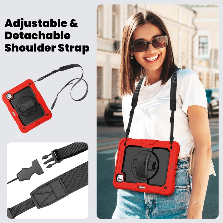 For iPad Pro 11 2024 Silicone Hybrid PC Tablet Case with Shoulder Strap(Red) - iPad Pro 11 2024 Cases by PMC TechLife | Online Shopping South Africa | PMC TechLife | Buy Now Pay Later Mobicred