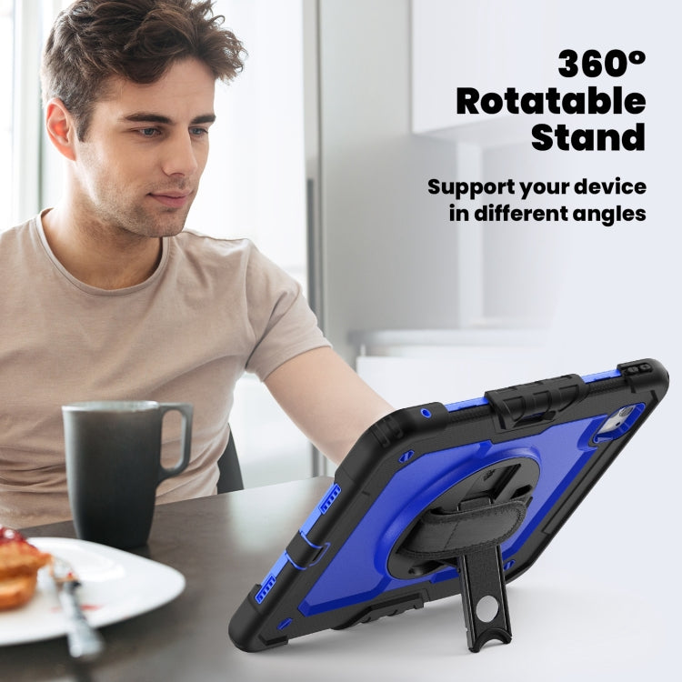 For iPad Pro 11 2024 Silicone Hybrid PC Tablet Case with Shoulder Strap(Dark Blue + Black) - iPad Pro 11 2024 Cases by PMC TechLife | Online Shopping South Africa | PMC TechLife | Buy Now Pay Later Mobicred