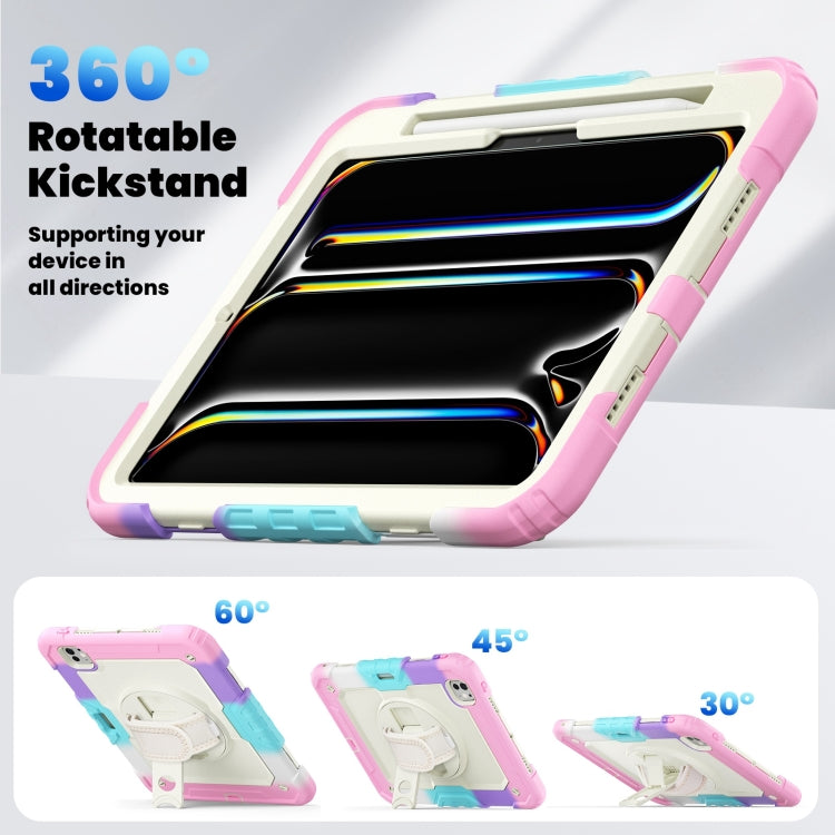 For iPad Pro 11 2024 Silicone Hybrid PC Tablet Case with Shoulder Strap(Camouflage Pink) - iPad Pro 11 2024 Cases by PMC TechLife | Online Shopping South Africa | PMC TechLife | Buy Now Pay Later Mobicred