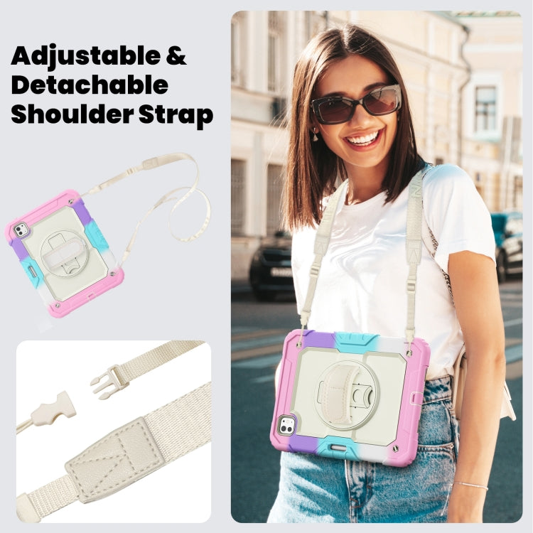 For iPad Pro 11 2024 Silicone Hybrid PC Tablet Case with Shoulder Strap(Camouflage Pink) - iPad Pro 11 2024 Cases by PMC TechLife | Online Shopping South Africa | PMC TechLife | Buy Now Pay Later Mobicred