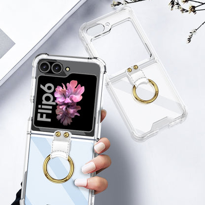 For Samsung Galaxy Z Flip6 GKK Airbag Ring Full Coverage Phone Case(Transparent) - Galaxy Z Flip6 5G Cases by GKK | Online Shopping South Africa | PMC Jewellery | Buy Now Pay Later Mobicred