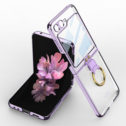 For Samsung Galaxy Z Flip6 GKK Integrated Electroplating Phone Case with Ring(Purple) - Galaxy Z Flip6 5G Cases by GKK | Online Shopping South Africa | PMC Jewellery | Buy Now Pay Later Mobicred