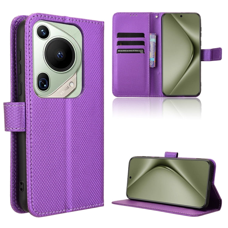 For Huawei Pura 70 Ultra Diamond Texture Leather Phone Case(Purple) - Huawei Cases by PMC Jewellery | Online Shopping South Africa | PMC Jewellery | Buy Now Pay Later Mobicred