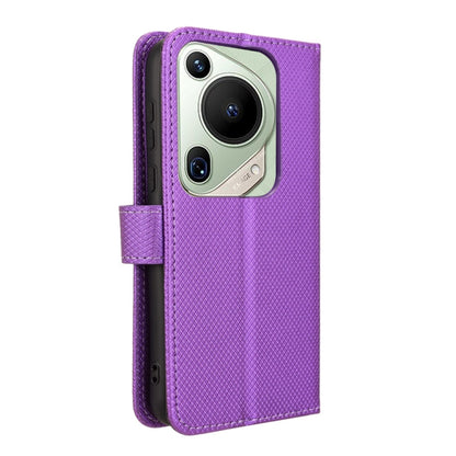 For Huawei Pura 70 Ultra Diamond Texture Leather Phone Case(Purple) - Huawei Cases by PMC Jewellery | Online Shopping South Africa | PMC Jewellery | Buy Now Pay Later Mobicred