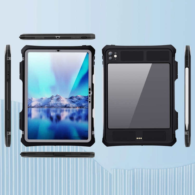 For iPad Pro 11 2024 RedPepper IP68 Waterproof PC + TPU Case with Lanyard & Swivel Bracket(Black) - free shipping - PMC TechLife - Order now!