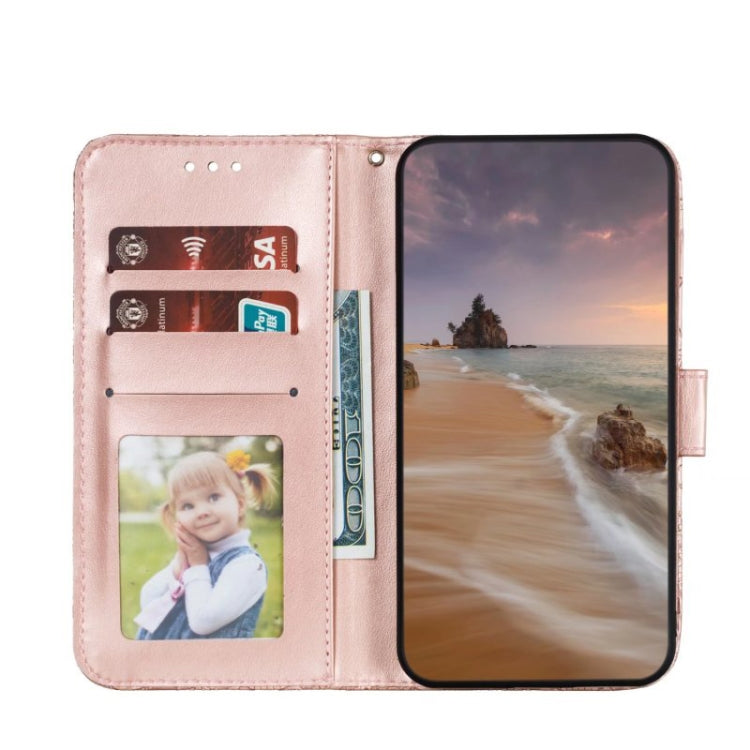 For Google Pixel 9 Lace Flower Embossing Flip Leather Phone Case(Rose Gold) - Google Cases by PMC Jewellery | Online Shopping South Africa | PMC Jewellery | Buy Now Pay Later Mobicred