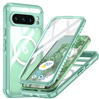 For Google Pixel 9 / 9 Pro RedPepper Transparent IP65 Life Waterproof Phone Case(Green) - Google Cases by RedPepper | Online Shopping South Africa | PMC Jewellery | Buy Now Pay Later Mobicred