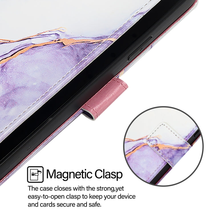 For Ulefone Note 14 PT003 Marble Pattern Flip Leather Phone Case(White Purple) - Ulefone Cases by PMC Jewellery | Online Shopping South Africa | PMC Jewellery | Buy Now Pay Later Mobicred