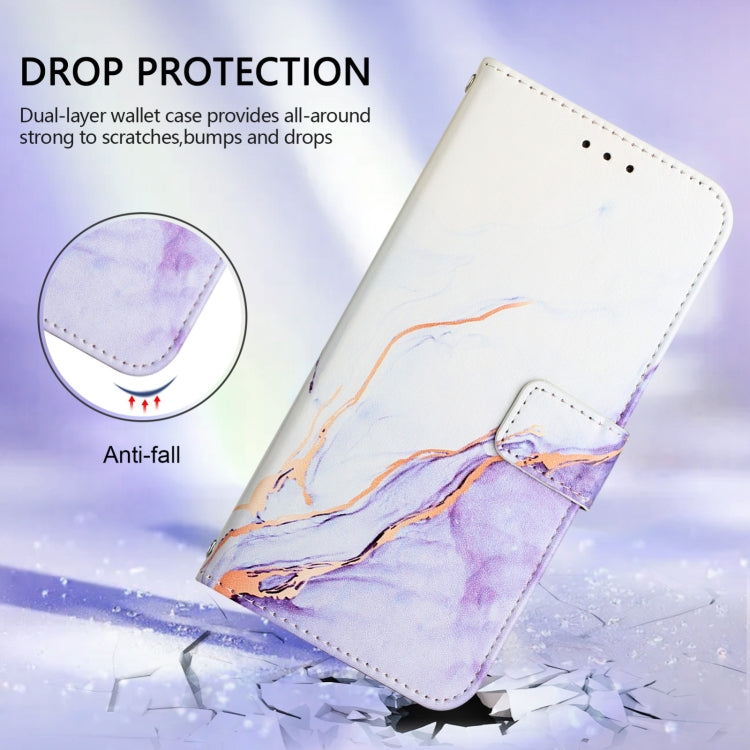 For Ulefone Note 14 PT003 Marble Pattern Flip Leather Phone Case(White Purple) - Ulefone Cases by PMC Jewellery | Online Shopping South Africa | PMC Jewellery | Buy Now Pay Later Mobicred