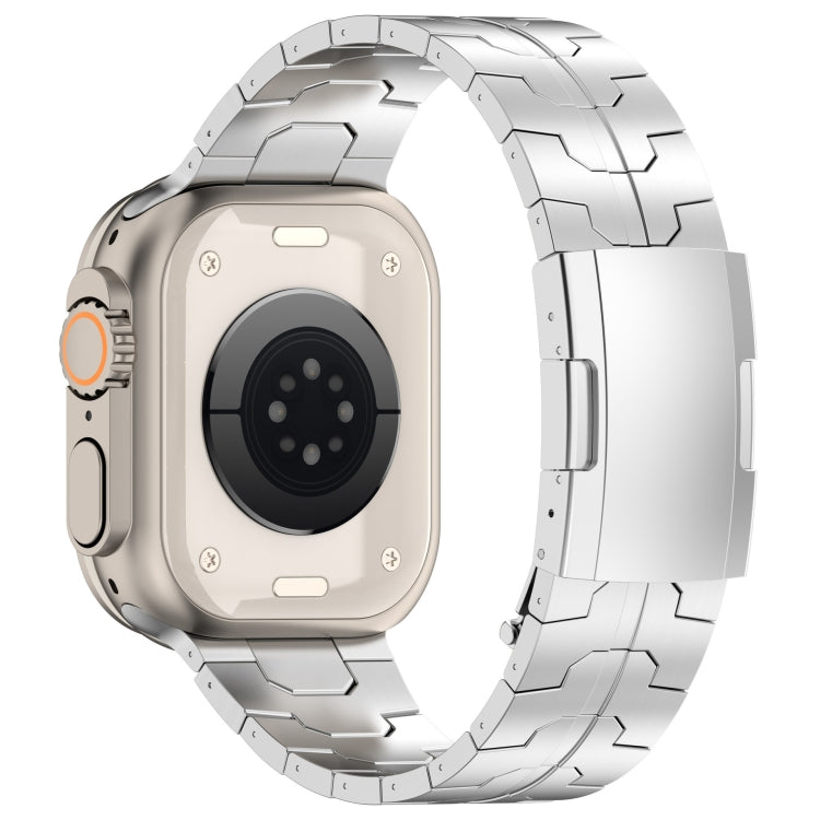 For Apple Watch Series 7 45mm Turtle Buckle Titanium Alloy Watch Band(Silver) - free shipping - PMC TechLife - Order now!