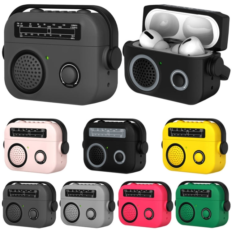 For AirPods Pro Radio Style Wireless Bluetooth Earphones Shockproof Protective Case(Yellow) - For AirPods Pro by PMC Jewellery | Online Shopping South Africa | PMC Jewellery | Buy Now Pay Later Mobicred