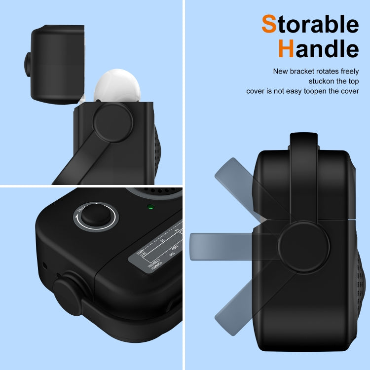For AirPods 3 Radio Style Wireless Bluetooth Earphones Shockproof Protective Case(Dark Grey) - For AirPods 3 by PMC Jewellery | Online Shopping South Africa | PMC Jewellery | Buy Now Pay Later Mobicred