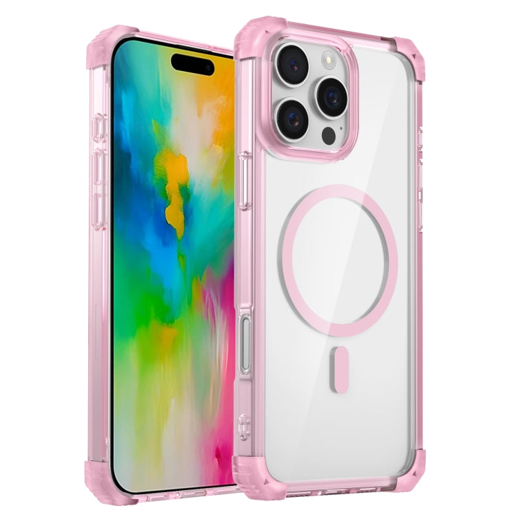 For iPhone 16 Pro Transparent MagSafe Magnetic Phone Case(Pink) - iPhone 16 Pro Cases by PMC Jewellery | Online Shopping South Africa | PMC Jewellery | Buy Now Pay Later Mobicred