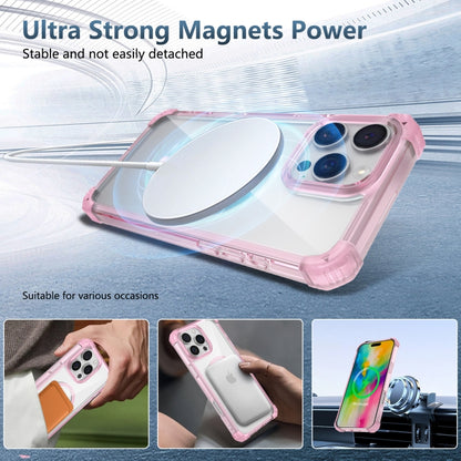 For iPhone 16 Pro Transparent MagSafe Magnetic Phone Case(Pink) - iPhone 16 Pro Cases by PMC Jewellery | Online Shopping South Africa | PMC Jewellery | Buy Now Pay Later Mobicred