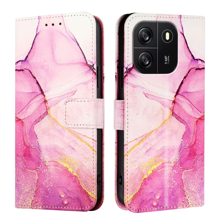 For Blackview Wave 6C PT003 Marble Pattern Flip Leather Phone Case(Pink Purple Gold) - More Brand by PMC Jewellery | Online Shopping South Africa | PMC Jewellery | Buy Now Pay Later Mobicred