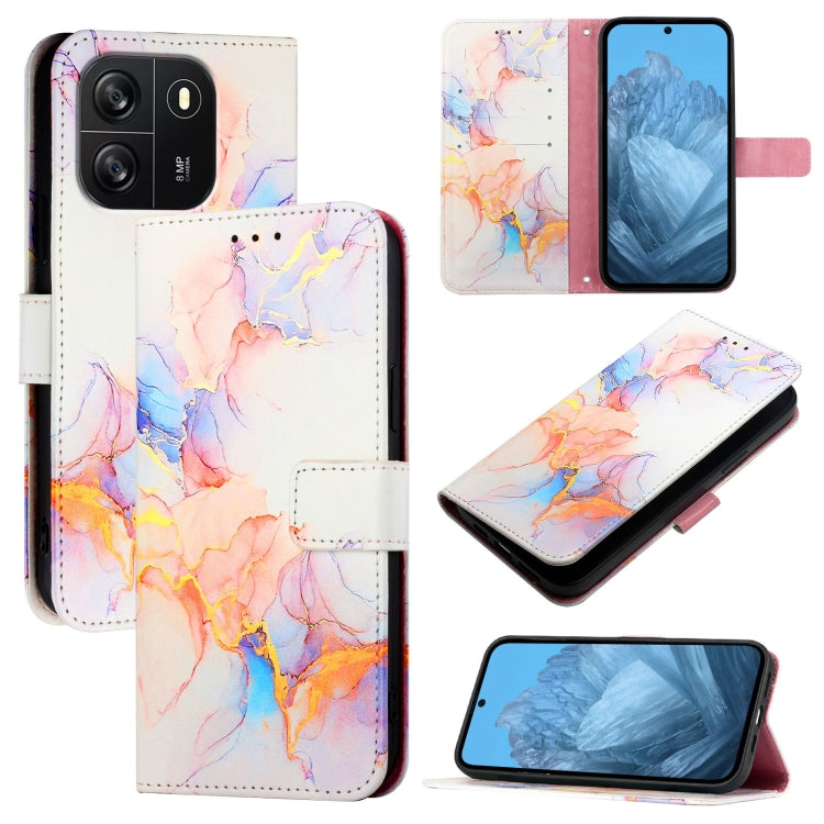 For Blackview Wave 6C PT003 Marble Pattern Flip Leather Phone Case(Galaxy Marble White) - More Brand by PMC TechLife | Online Shopping South Africa | PMC TechLife | Buy Now Pay Later Mobicred
