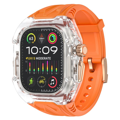 For Apple Watch Ultra 49mm Modified PC Hybrid TPU Watch Case Band(Orange Transparent) - Watch Bands by PMC Jewellery | Online Shopping South Africa | PMC Jewellery | Buy Now Pay Later Mobicred