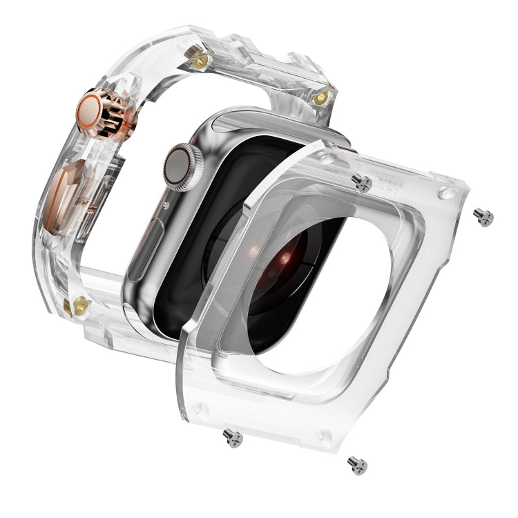 For Apple Watch SE 44mm Modified PC Hybrid TPU Watch Case Band(Red Clear Black) - free shipping - PMc TechLife - Order now!