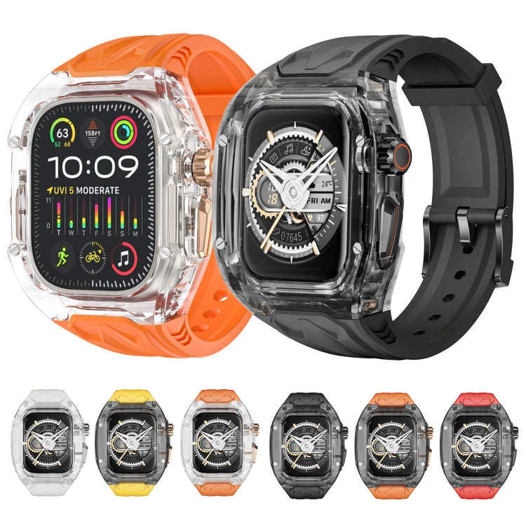 For Apple Watch Series 9 45mm Modified PC Hybrid TPU Watch Case Band(Red Clear Black) - free shipping - PMc TechLife - Order now!