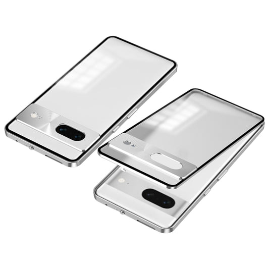 For Google Pixel 7 Snap Buckle Metal Frame Frosted Phone Case(Silver) - Google Cases by PMC Jewellery | Online Shopping South Africa | PMC Jewellery | Buy Now Pay Later Mobicred