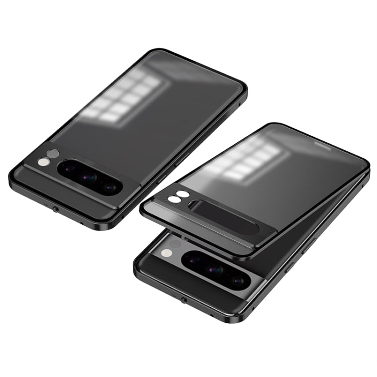 For Google Pixel 8 Pro Snap Buckle Metal Frame Frosted Phone Case(Black) - free shipping - PMC TechLife - Order now!