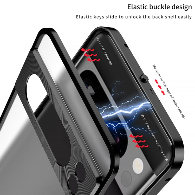 For Google Pixel 8 Pro Snap Buckle Metal Frame Frosted Phone Case(Blue) - Google Cases by PMC TechLife | Online Shopping South Africa | PMC TechLife | Buy Now Pay Later Mobicred