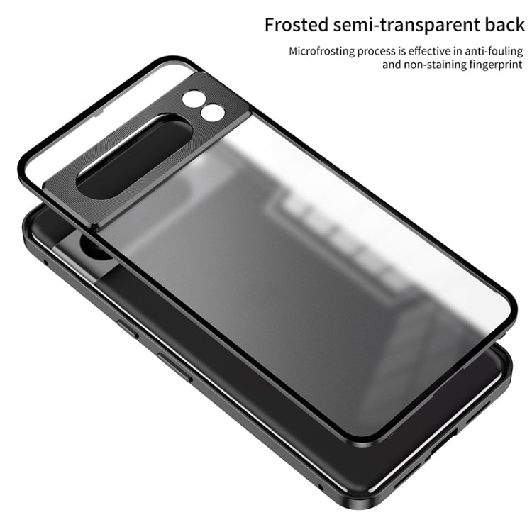For Google Pixel 7 Pro Snap Buckle Metal Frame Frosted Phone Case(Silver) - free shipping - PMC TechLife - Order now!