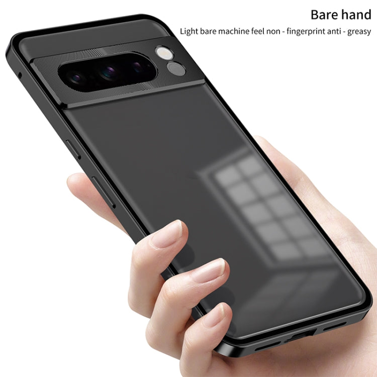 For Google Pixel 7 Snap Buckle Metal Frame Frosted Phone Case(Blue) - Google Cases by PMC TechLife | Online Shopping South Africa | PMC TechLife | Buy Now Pay Later Mobicred