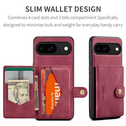 For Google Pixel 9 JEEHOOD J01 Retro Magnetic Detachable Wallet Phone Case(Red) - Google Cases by JEEHOOD | Online Shopping South Africa | PMC Jewellery | Buy Now Pay Later Mobicred