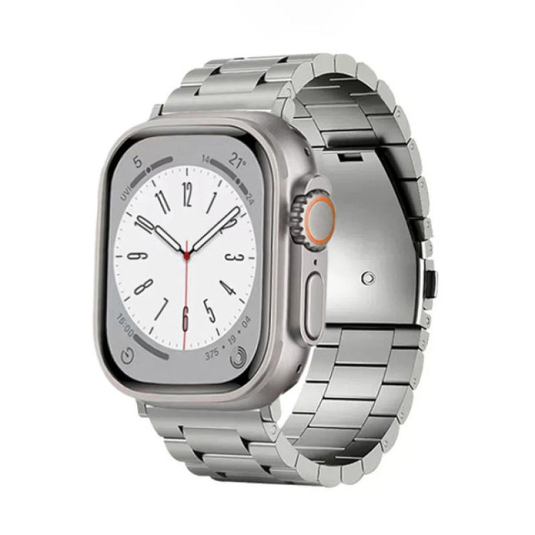 For Apple Watch Ultra 49mm 3-Bead Flat Buckle Titanium Alloy Watch Band(Silver) - free shipping - PMC TechLife - Order now!